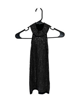 Guess Beaded Knit Midi Dress | Black | Size S | Sleeveless | All-Over Beads